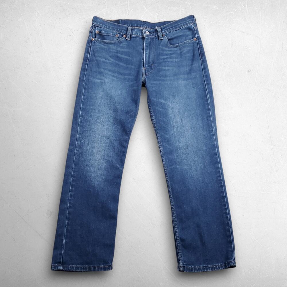 Levis 514 Slim Straight Jeans Men 34x29 Medium Blue Stretch Denim Casual 90s